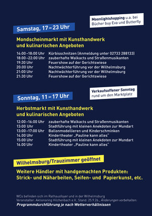 Bild vergr&ouml;&szlig;ern: Mondscheinmarkt Programm 2026